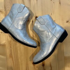 Silver Metallic Western Boots